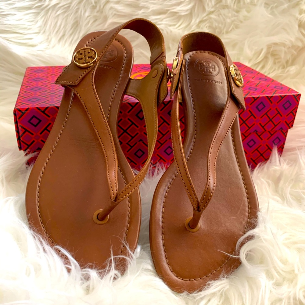Tory Burch Royal Tan Minnie Travel Sandal 6.5 New